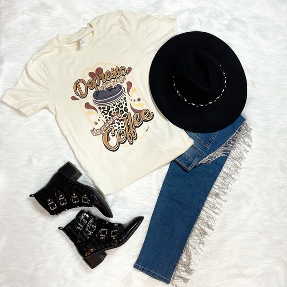 Bella Canvas cream T-shirt/ Small/ Depresso - Picture 2 of 3